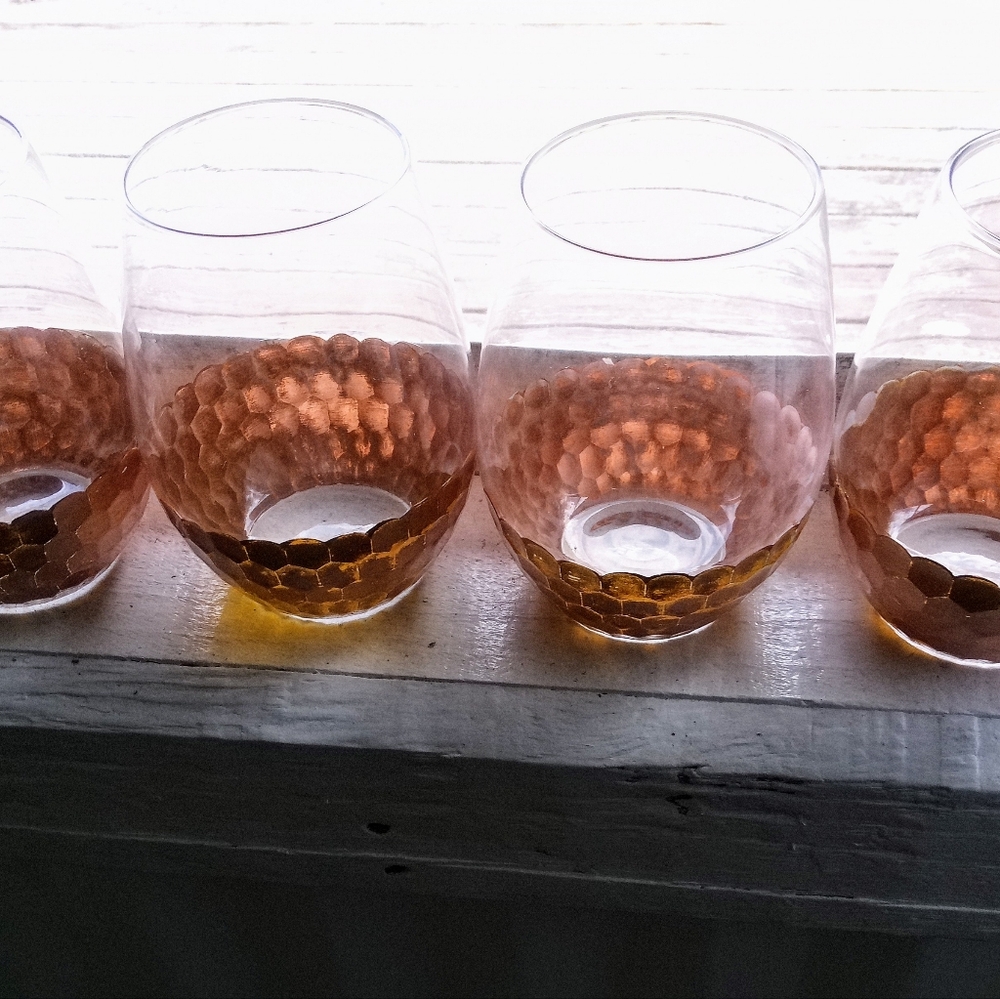 Fritz and Floyd 4 glasses. 5" h.